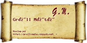 Grüll Máté névjegykártya